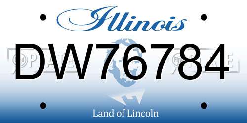 DW76784 Illinois License Plate