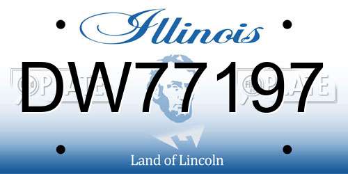 DW77197 Illinois License Plate