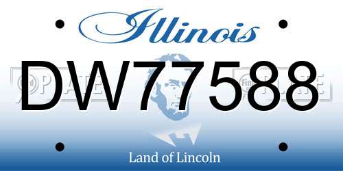 DW77588 Illinois License Plate