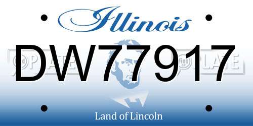 DW77917 Illinois License Plate