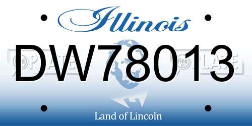 DW78013 Illinois License Plate