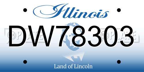 DW78303 Illinois License Plate
