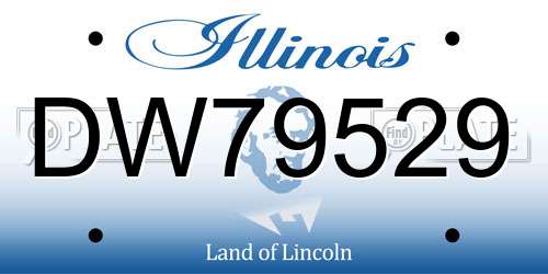 DW79529 Illinois License Plate
