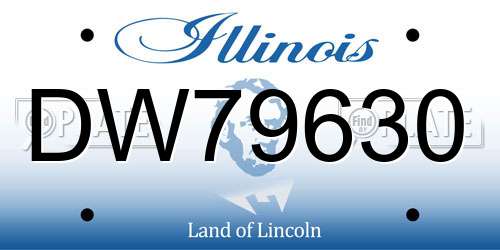 DW79630 Illinois License Plate