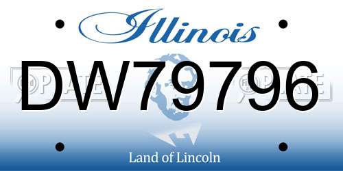 DW79796 Illinois License Plate
