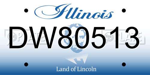 DW80513 Illinois License Plate