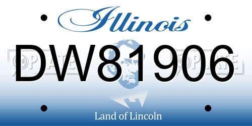 DW81906 Illinois License Plate