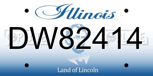 DW82414 Illinois License Plate