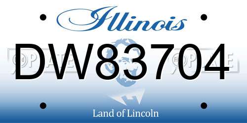 DW83704 Illinois License Plate