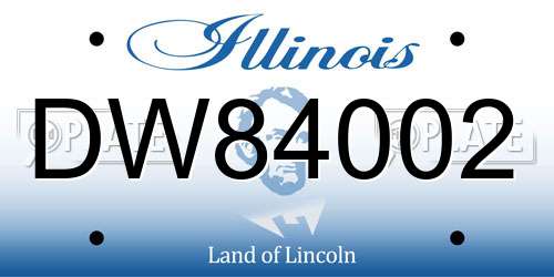 DW84002 Illinois License Plate