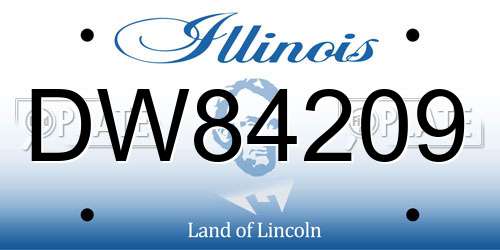 DW84209 Illinois License Plate