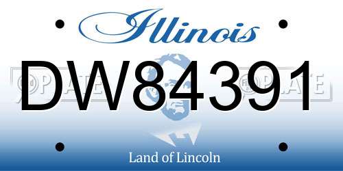 DW84391 Illinois License Plate