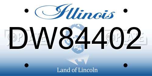 DW84402 Illinois License Plate