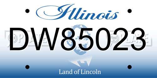DW85023 Illinois License Plate