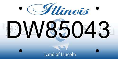 DW85043 Illinois License Plate