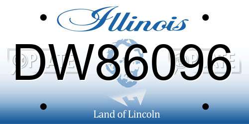 DW86096 Illinois License Plate