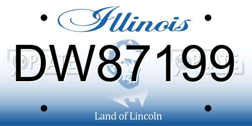 DW87199 Illinois License Plate