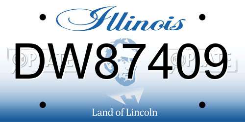 DW87409 Illinois License Plate