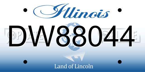 DW88044 Illinois License Plate