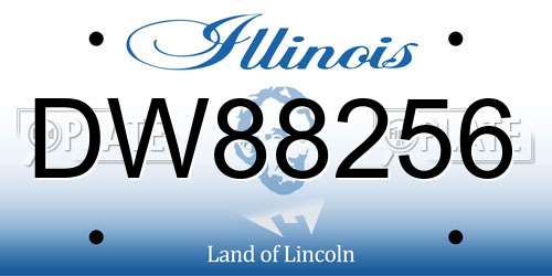 DW88256 Illinois License Plate