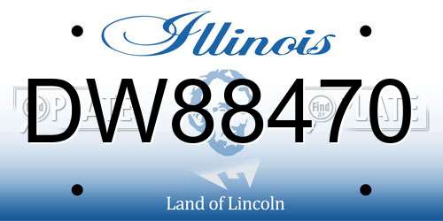 DW88470 Illinois License Plate