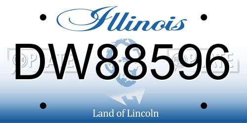 DW88596 Illinois License Plate