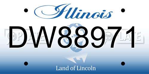 DW88971 Illinois License Plate