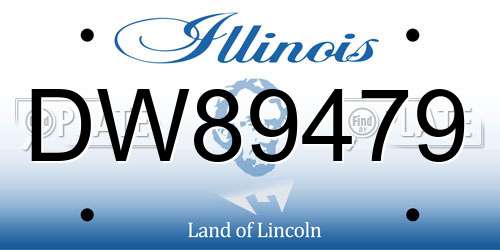 DW89479 Illinois License Plate