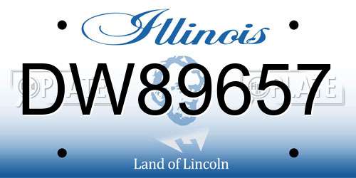 DW89657 Illinois License Plate