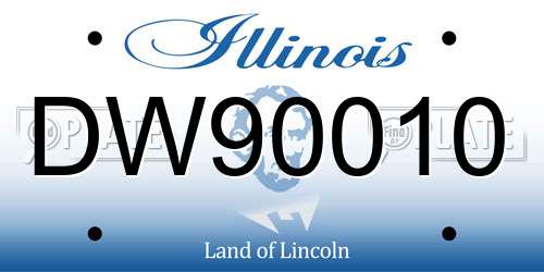 DW90010 Illinois License Plate