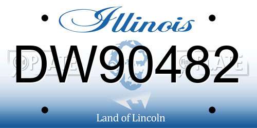 DW90482 Illinois License Plate