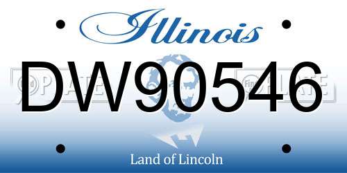 DW90546 Illinois License Plate