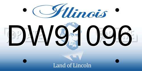DW91096 Illinois License Plate