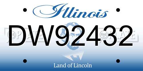 DW92432 Illinois License Plate