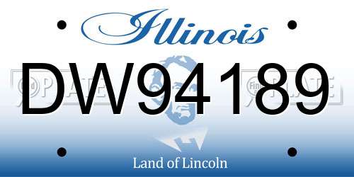 DW94189 Illinois License Plate