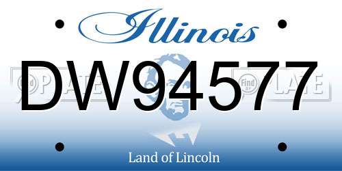 DW94577 Illinois License Plate