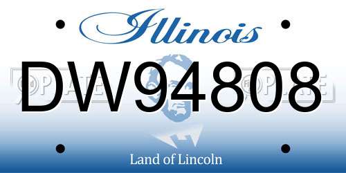 DW94808 Illinois License Plate
