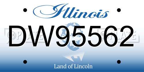 DW95562 Illinois License Plate