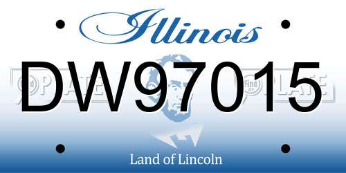 DW97015 Illinois License Plate