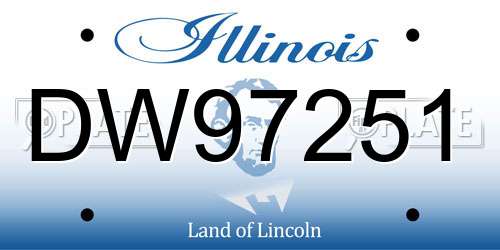 DW97251 Illinois License Plate