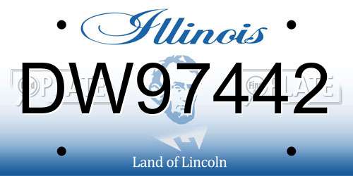 DW97442 Illinois License Plate