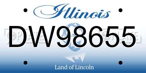 DW98655 Illinois License Plate