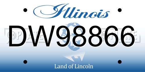 DW98866 Illinois License Plate