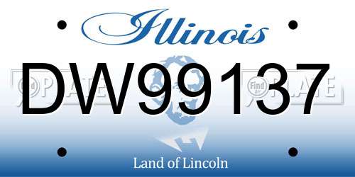 DW99137 Illinois License Plate