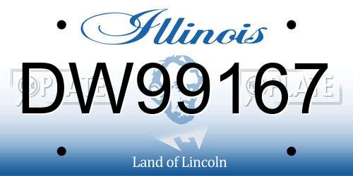 DW99167 Illinois License Plate