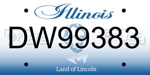 DW99383 Illinois License Plate