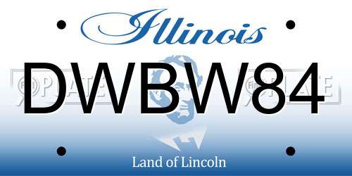 DWBW84 Illinois License Plate