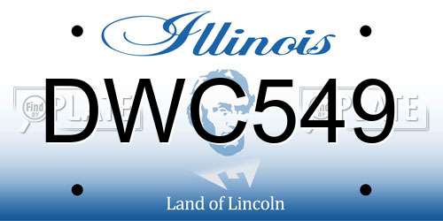 DWC549 Illinois License Plate