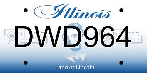 DWD964 Illinois License Plate