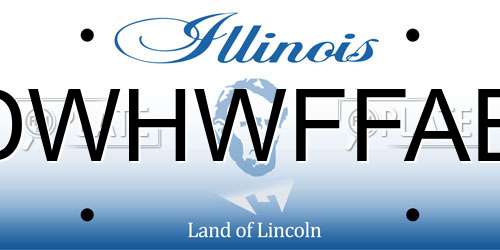 DWHWFFAB Illinois License Plate
